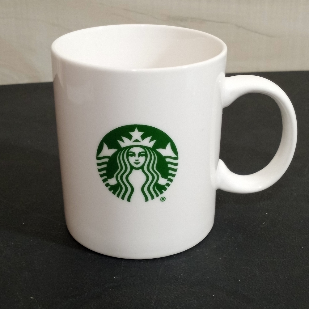 Starbucks White Green Mermaid Coffee Mug 12oz